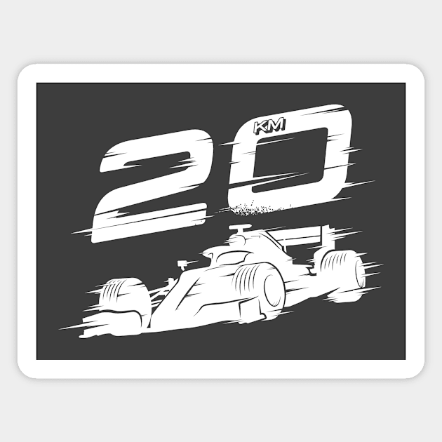 We Race On! 20 [White] Sticker by DCLawrenceUK